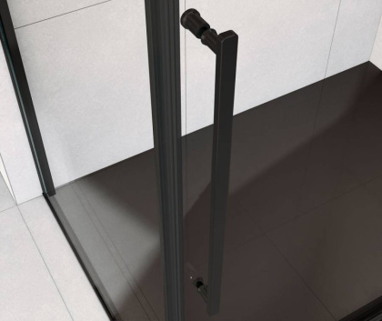 Душевой уголок Arno VSR-1A9012CLB, 1200*900, черный, стекло прозрачное