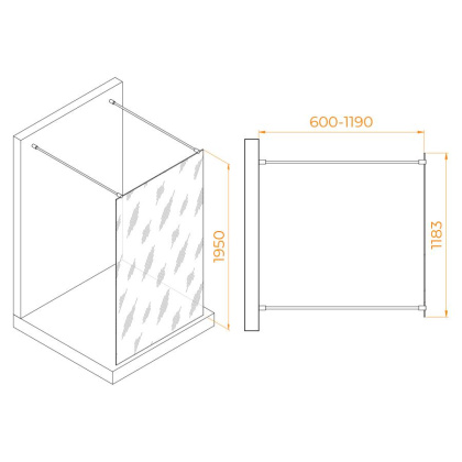 Душевая перегородка RGW WA-016B, RGW 35101612-14