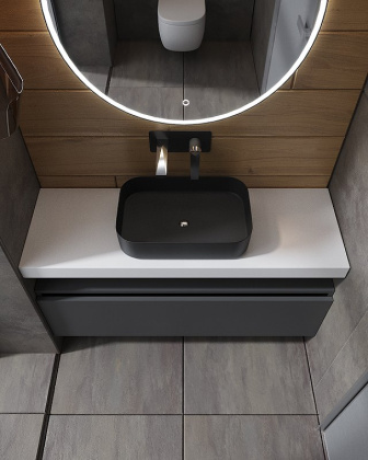 Ящик под столешницу 100см АНТРАЦИТ мат. VALLESSI UNO-S 897-100-A mat Boheme