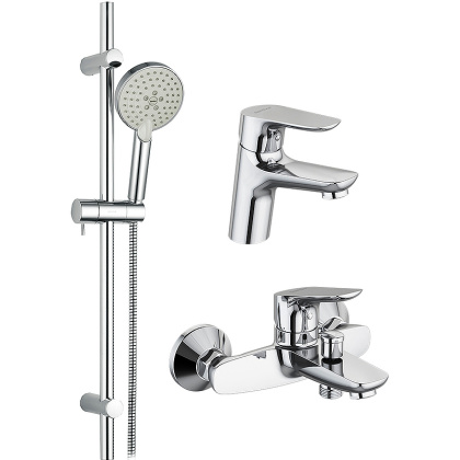 409007700 Origin Bit, набор 3 в 1: смес. д/умывальника, смес. Для ванны/душа, душ. комплект