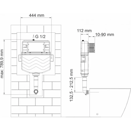 Aller 10TLT.031.ME.PB04 Встраиваемый смывной бачок