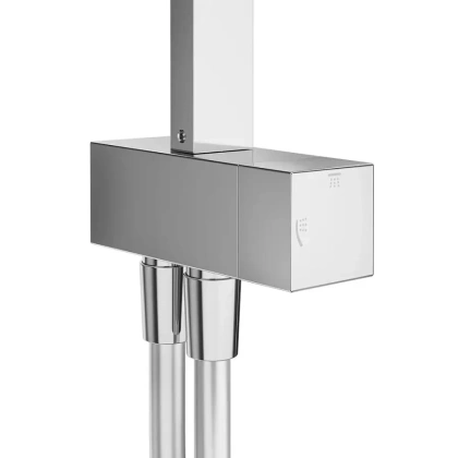 Душевая колонна квадратная FONTE на 2 потока без смесителя, хром