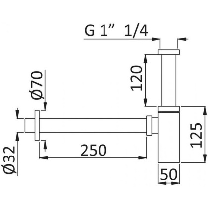 CZR-B-SMQ-BIO Сифон под раковину квадратный, исполнение белый матовый