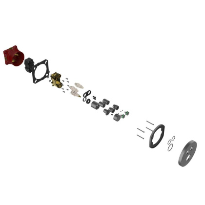 Встраиваемый смеситель для душа VSCV-322T-MGM двухфункциональный, термостатический, вороненая сталь