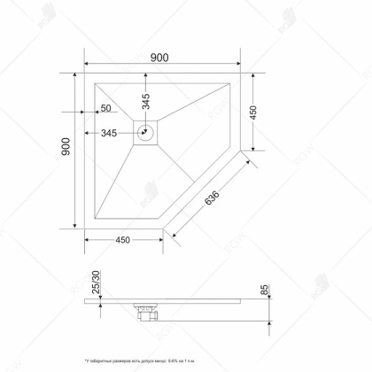 Душевой поддон RGW ST/T-0099G 90 х 90 см, трапеция, из искусственного камня, графит, 16155099-02 Душевой поддон RGW ST/T-0099G 90 х 90 см, трапеция, из искусственного камня, графит, 16155099-02