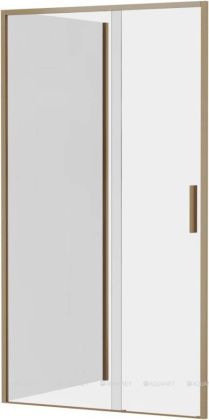 Боковая стенка Aquanet Pleasure Evo 100 AE65-F100-GBT профиль золото-никель браш, прозрачное стекло