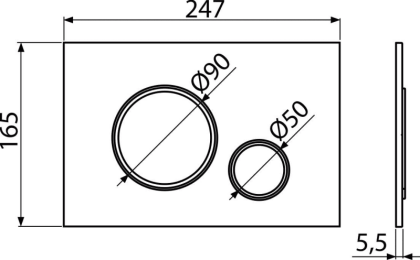 Кнопка управления для скрытых систем инсталляции, белый/xром-глянец