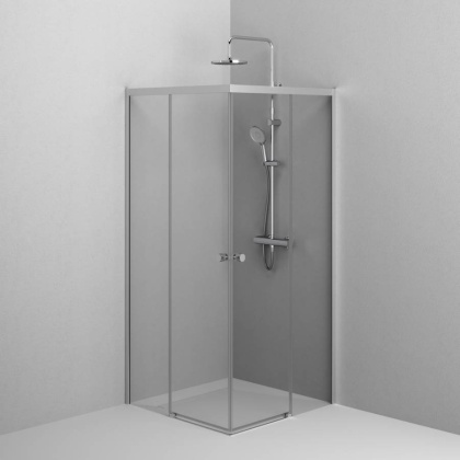 W94G-403-9090-МТ Душевое ограждение X-Joy Square Slide 90х90, мат Хром, прозрачное