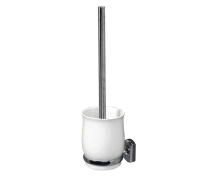 Щетка для унитаза подвесная, 11х36х13,5 см, хром и белый, K-24127