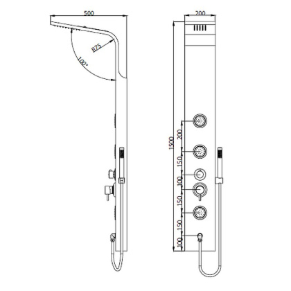 Душевая панель RGW Shower Panels SP-04 21140104-10 Матовый хром