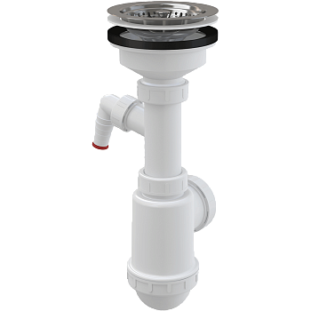 Сифон для мойки с нержавеющей peшeткой DN115 и штуцером