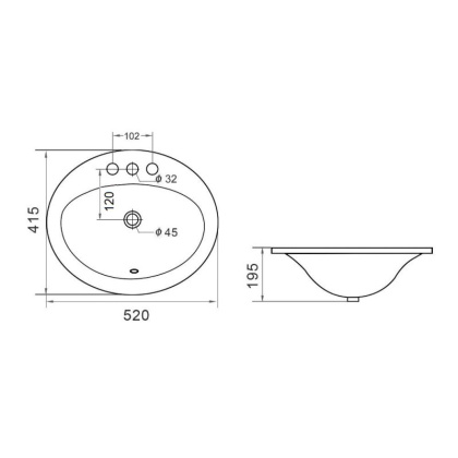 Раковина Orange B06-520w3 встраиваемая, белый