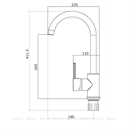 Смеситель для кухни OneLife P04-001cr полимерный Смеситель для кухни OneLife P04-001cr полимерный