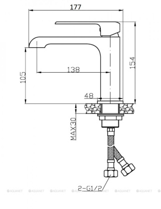 Agger Magic A3002100 Однозахватный смеситель для раковины, хром
