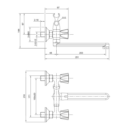 Смеситель для ванны с длинным изливом 23251CT Catalona OLIVE'S Смеситель для ванны с длинным изливом 23251CT Catalona OLIVE'S