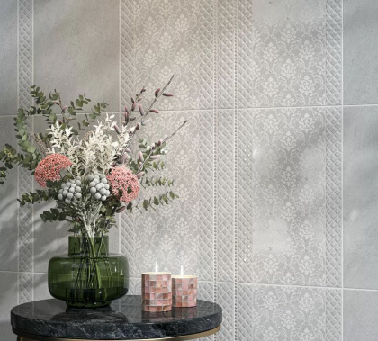 Декор AZ\A053\6424 Мотиво серый 40см*25см*8мм (1уп/10шт/), шт