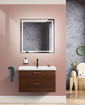 Тумба с раковиной подвесная BelBagno DUE 80 Rovere Nature, раковина белая Тумба с раковиной подвесная BelBagno DUE 80 Rovere Nature, раковина белая