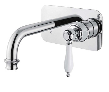 APHRODITE-BLSM2-03/24-Bi Встраиваемый смеситель для раковины, однорычажный, исполнение золото 24 карат, ручки белые