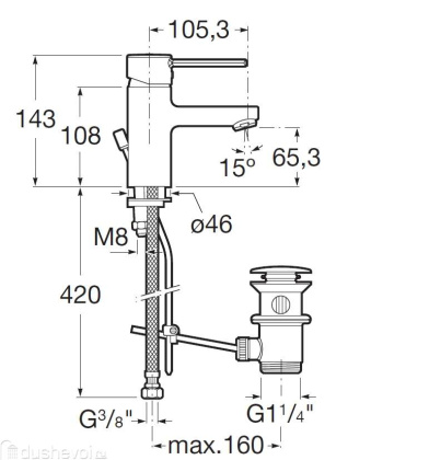 Смеситель для раковины ROCA Targa 75A3060C0M