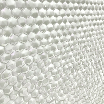 Стеклянная мозаика, DIAMOND 350D WHITE, Hexagon Стеклянная мозаика, DIAMOND 350D WHITE, Hexagon
