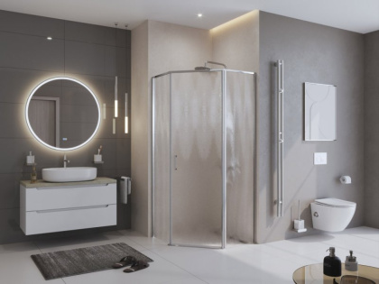 Душевой уголок BelBagno UNO-195-P-1-100-C-NERO Душевой уголок BelBagno UNO-195-P-1-100-C-NERO