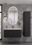 OVALE 1 полка рифленая 100CM АНТРАЦИТ тумба + раковина OV1110101-100 Boheme