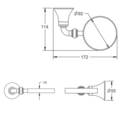 Ершик для унитаза, RG1200 Rose, Хром