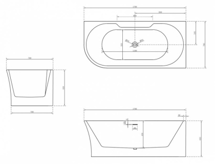 Акриловая ванна Abber 170х78 AB9335-1.7 R Акриловая ванна Abber 170х78 AB9335-1.7 R