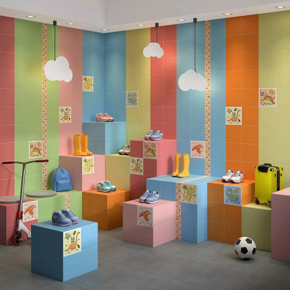 Плитка настенная 5186 Калейдоскоп темно-розовый 20*20*6,9 (26шт/1,04 м2), м2