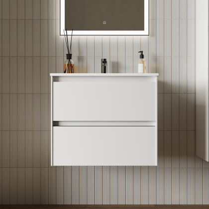Тумба подвесная SANCOS Cento 590х450х500, c двумя ящиками оснащенными доводчиками,белый глянец, арт. CN60W Тумба подвесная SANCOS Cento 590х450х500, c двумя ящиками оснащенными доводчиками,белый глянец, арт. CN60W