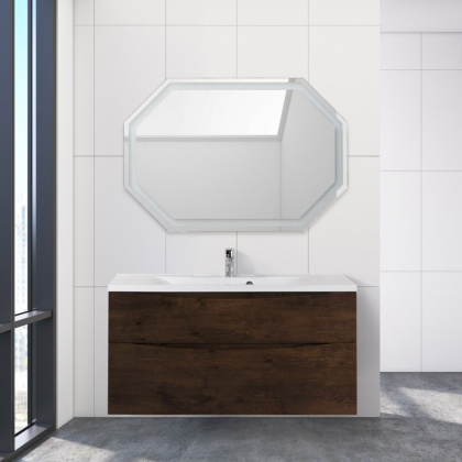 Тумба с раковиной подвесная BelBagno MARINO-H60 110 Rovere Moro, раковина белая Тумба с раковиной подвесная BelBagno MARINO-H60 110 Rovere Moro, раковина белая