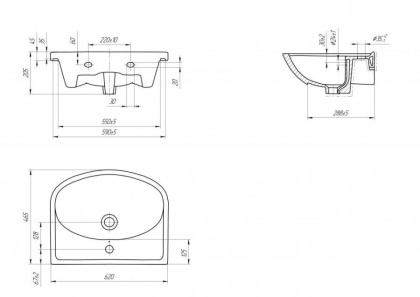 Раковина Cersanit Erica 60 