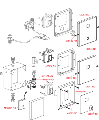 Устройство автоматического смыва для писсуара, хром, 12 B (подключение к сети)