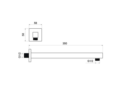 Держатель верхнего душа настенный 350 мм AQUATEK AQ2175CR 