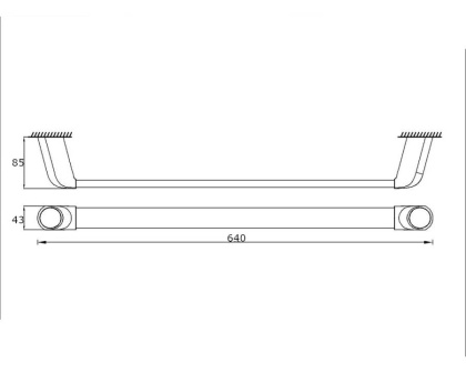 Полотенцедержатель RUSH Flores, 4х65х8 см, хром, FL08531A