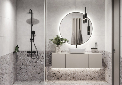 Керамогранит Meissen Keramik Skin серый ректификат 44,8x89,8 A16668