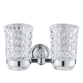 2-стаканов стекло с держателем, RG1122 Rose, Хром