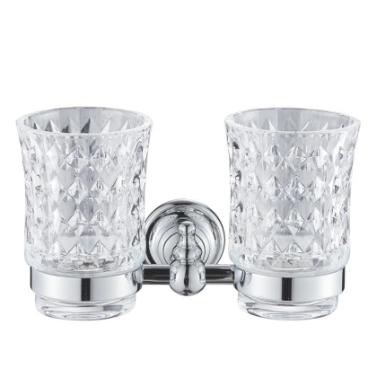 2-стаканов стекло с держателем, RG1122 Rose, Хром