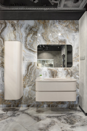 OVALE 2 полки 100CM / MATT CASHMERE+ CASHMERE ACRIL тумба+раковина OV0020200-100 Boheme