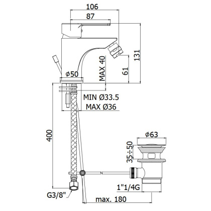 Смеситель для биде Paffoni Red RED135CR