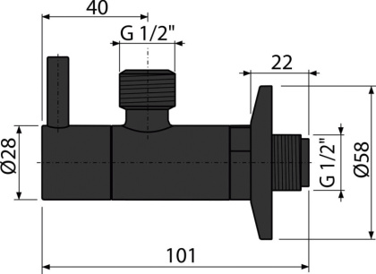 Угловой вентиль с фильтром 1/2"×1/2", круглый