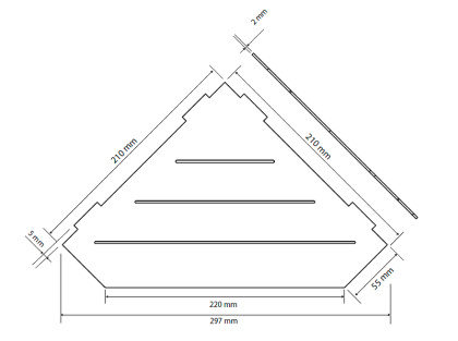 Душевая полка Bemeta Cytro 101302441 угловая, Хром глянцевый
