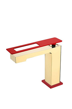 Смеситель для раковины низкий Boheme Q Gold-Red
