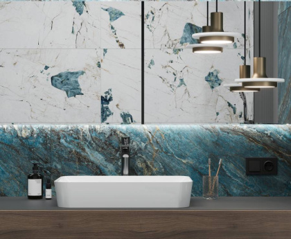 Beam Turquoise Керамогранит бирюзовый 60х120 лаппатированный шайн