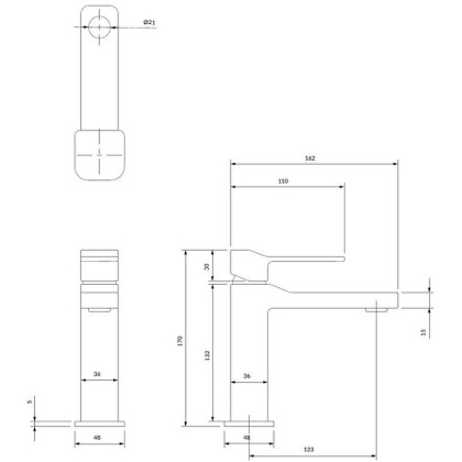 Смеситель для умывальника OMNIRES SLIDE SL7710CR (хром) Смеситель для умывальника OMNIRES SLIDE SL7710CR (хром)