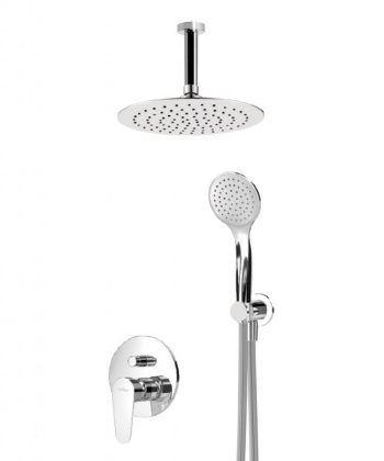 CZR-B-DSIS-NOP Душевая система с дивиатором для верхнего и ручного душа, потолочный верхний душ из ABC Исполнение: Чёрный матовый 