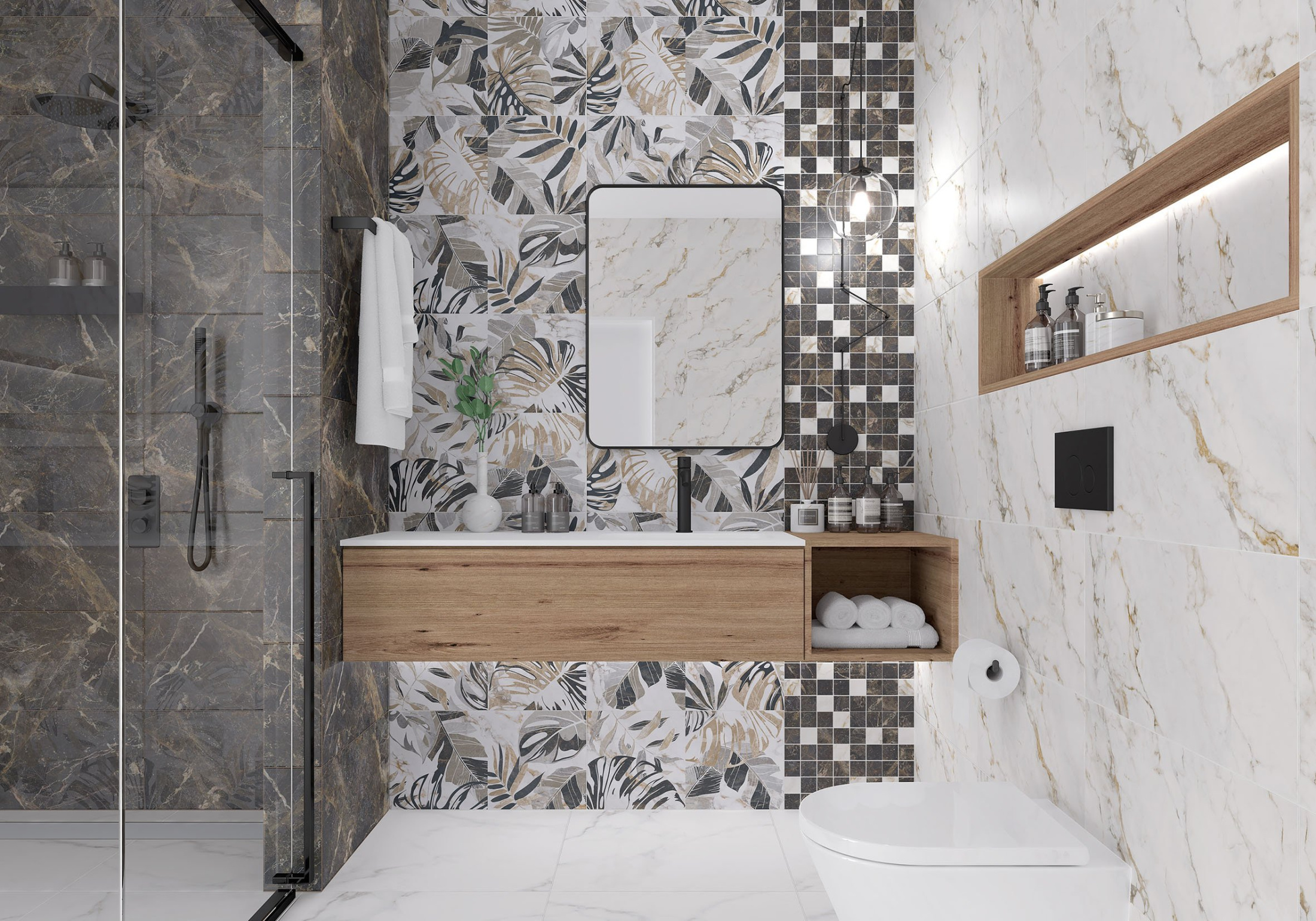 Kanzas Мозаика микс коричневый 29,7х29,7