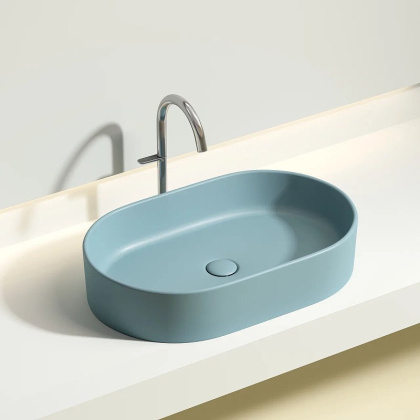 Умывальник чаша накладная овальная (цвет Зеленый Матовый) Element 608*385*122мм