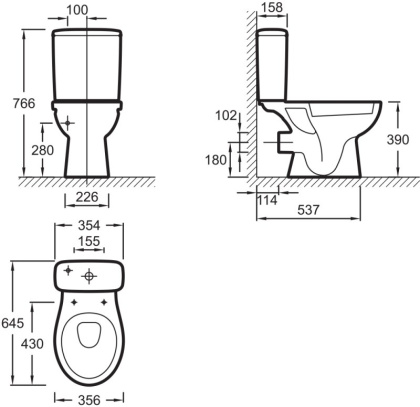 Бачок для унитаза Jacob Delafon Patio ETB212-00, шт
