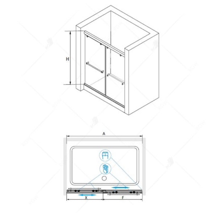 Душевая дверь RGW Tornado TO-11 160 01071116-21 профиль Хром стекло матовое-сатинат